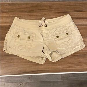old navy khaki drawstring shorts